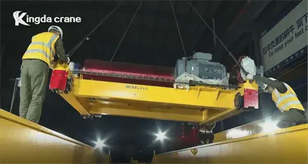 double girder open winch overhead crane installation  